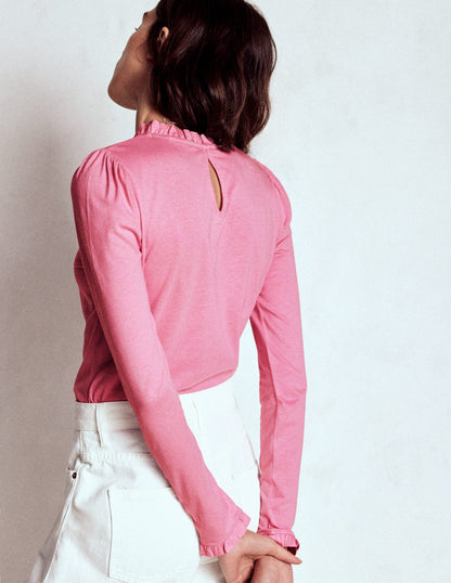 Supersoft Frill Detail Top-Formica Pink-3