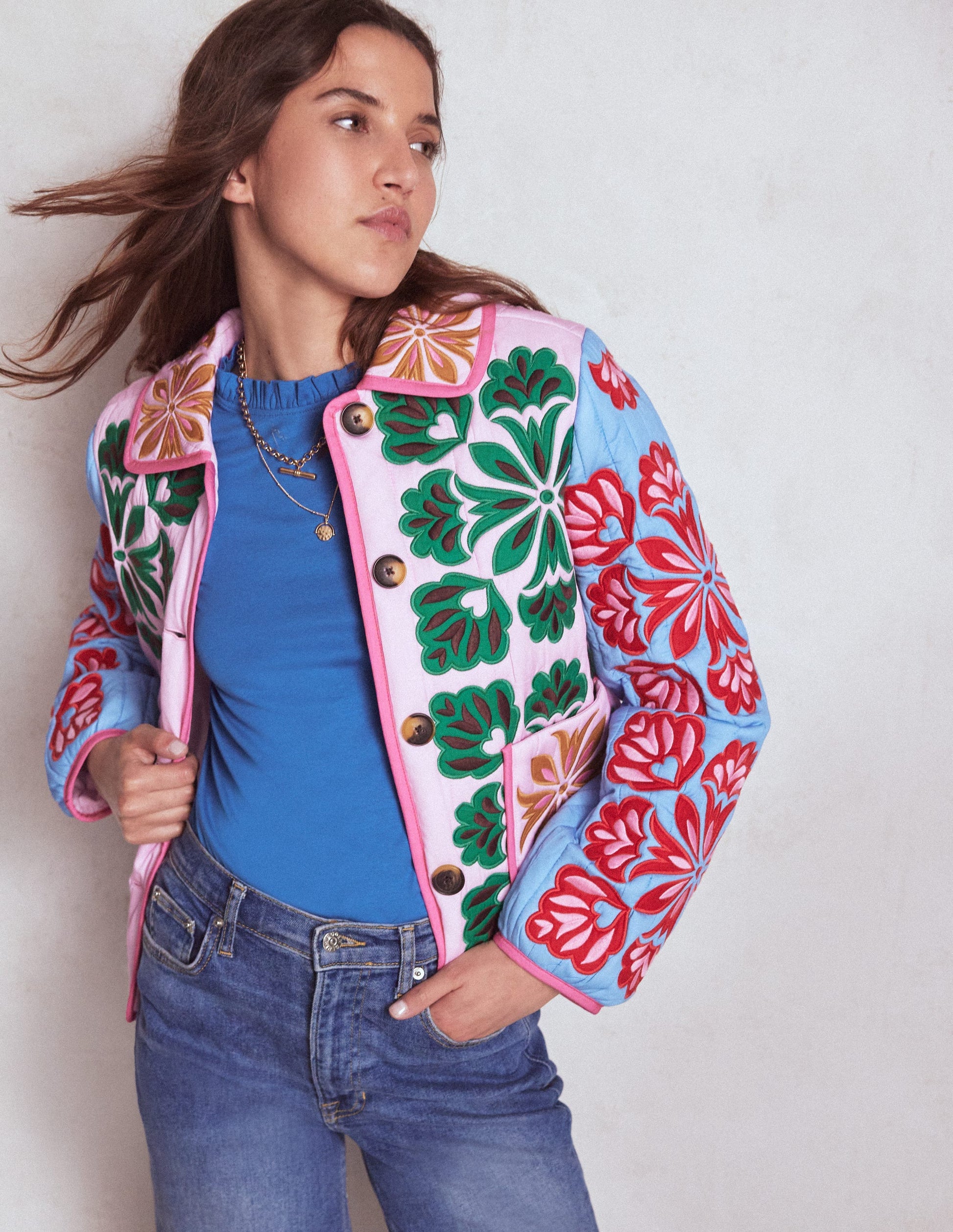 Supersoft Frill Detail Top-Meadow Spring