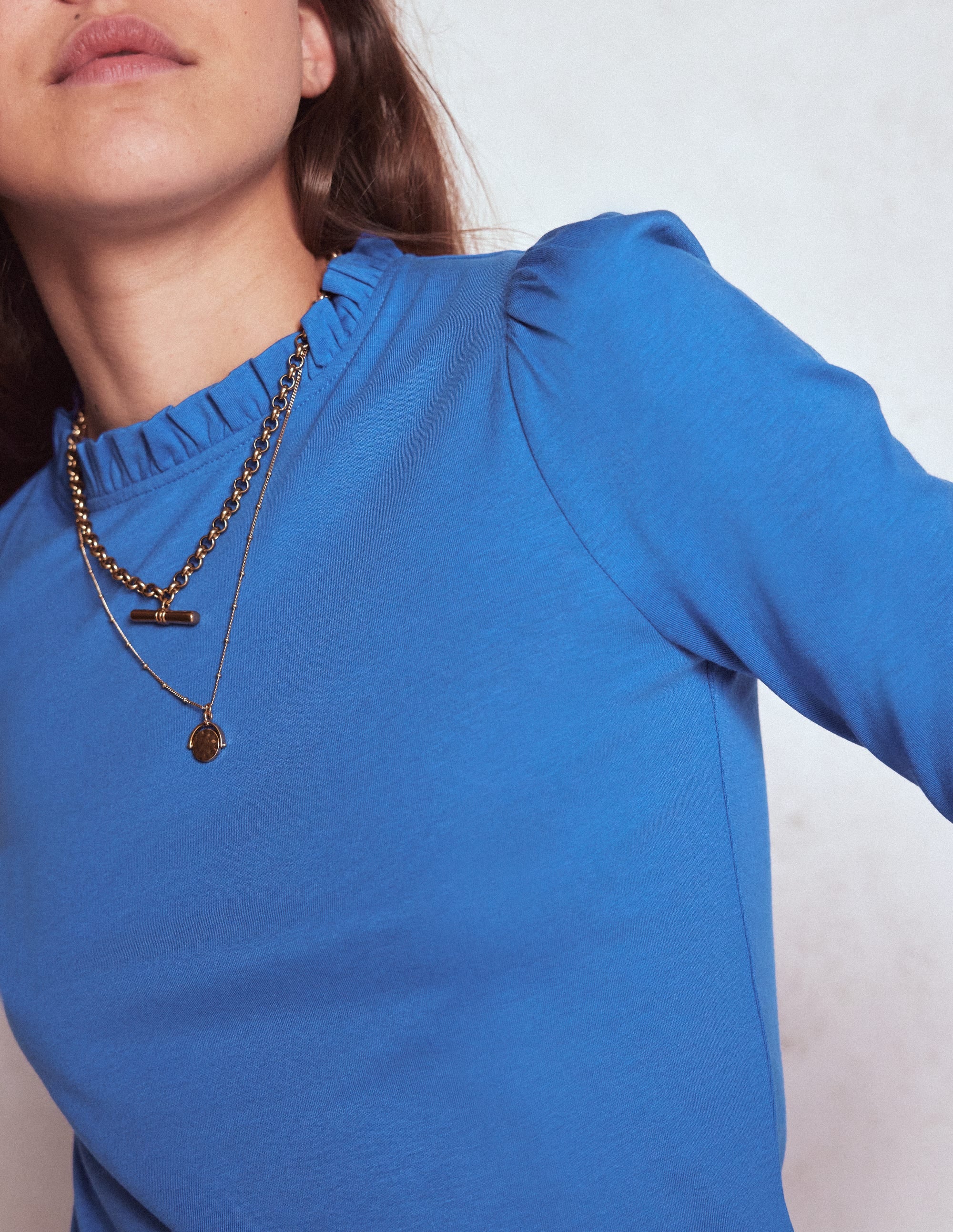 Supersoft Frill Detail Top-Meadow Spring | Boden USA