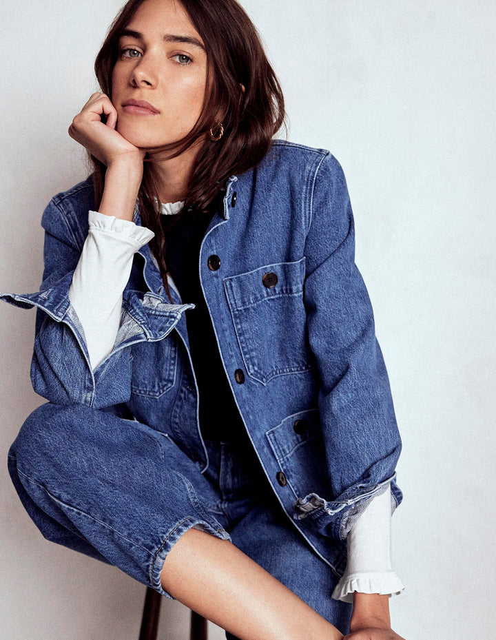 Supersoft Frill Detail Top-White