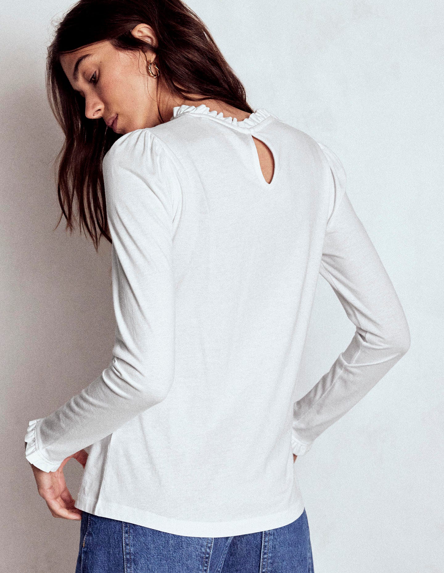 Supersoft Frill Detail Top-White - Image 3