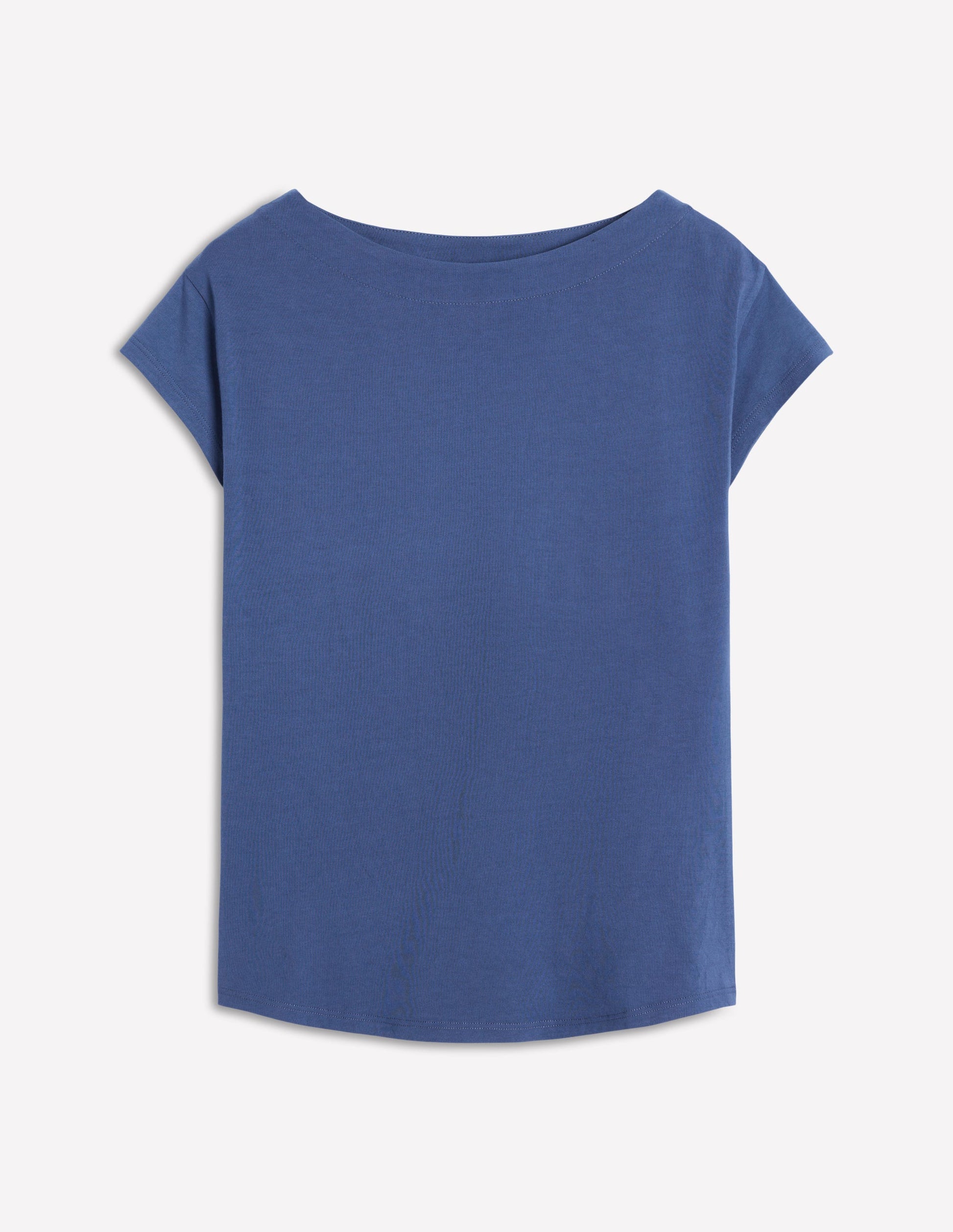 Supersoft Boat Neck T-Shirt-Denim Blue-5