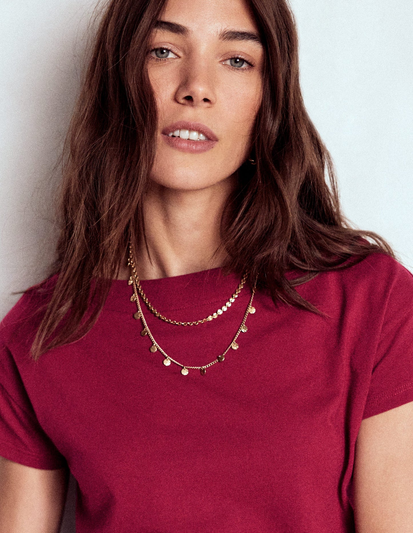 Supersoft Boat Neck T-Shirt-Burgundy Red