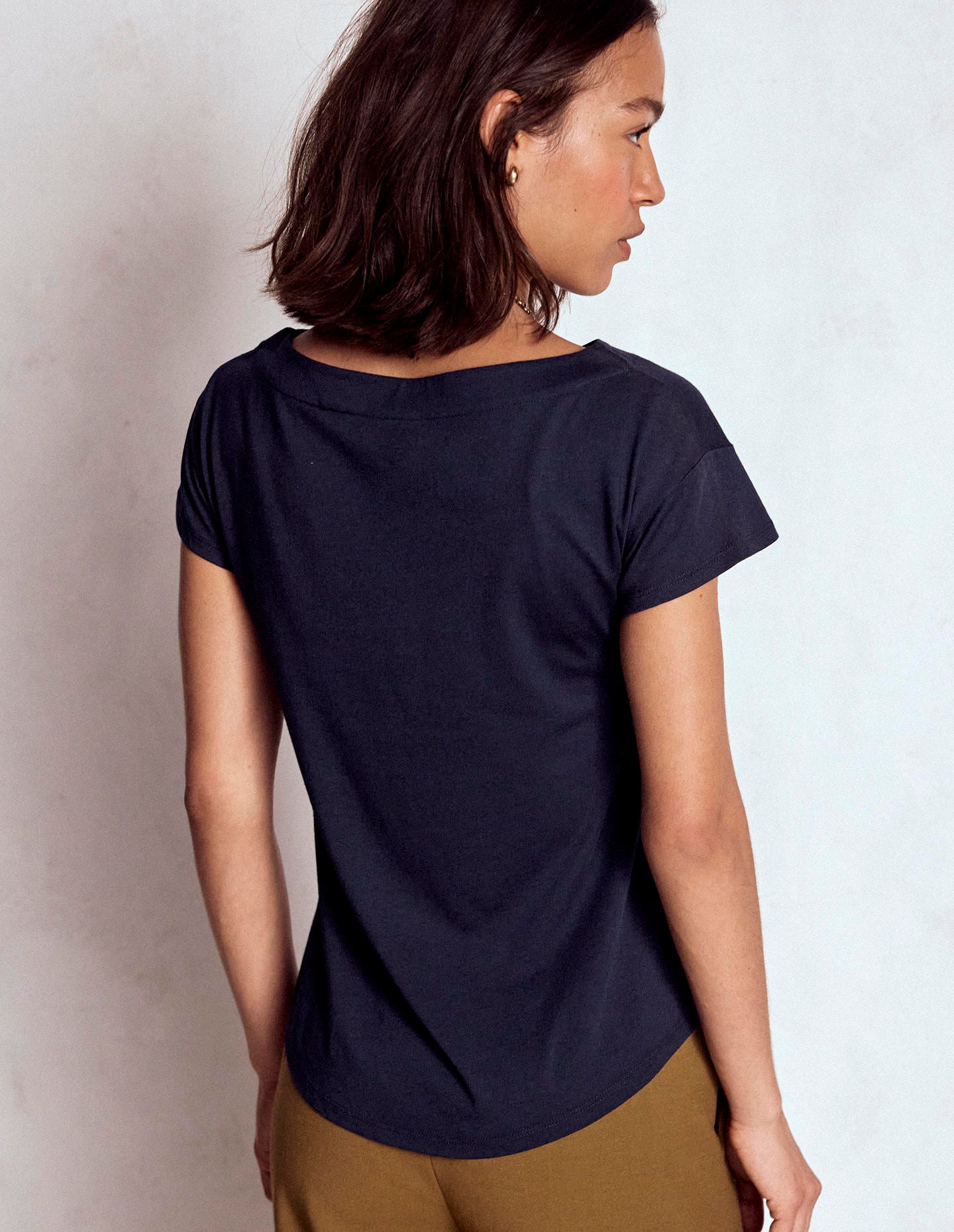 Supersoft Boat Neck T-Shirt-Navy