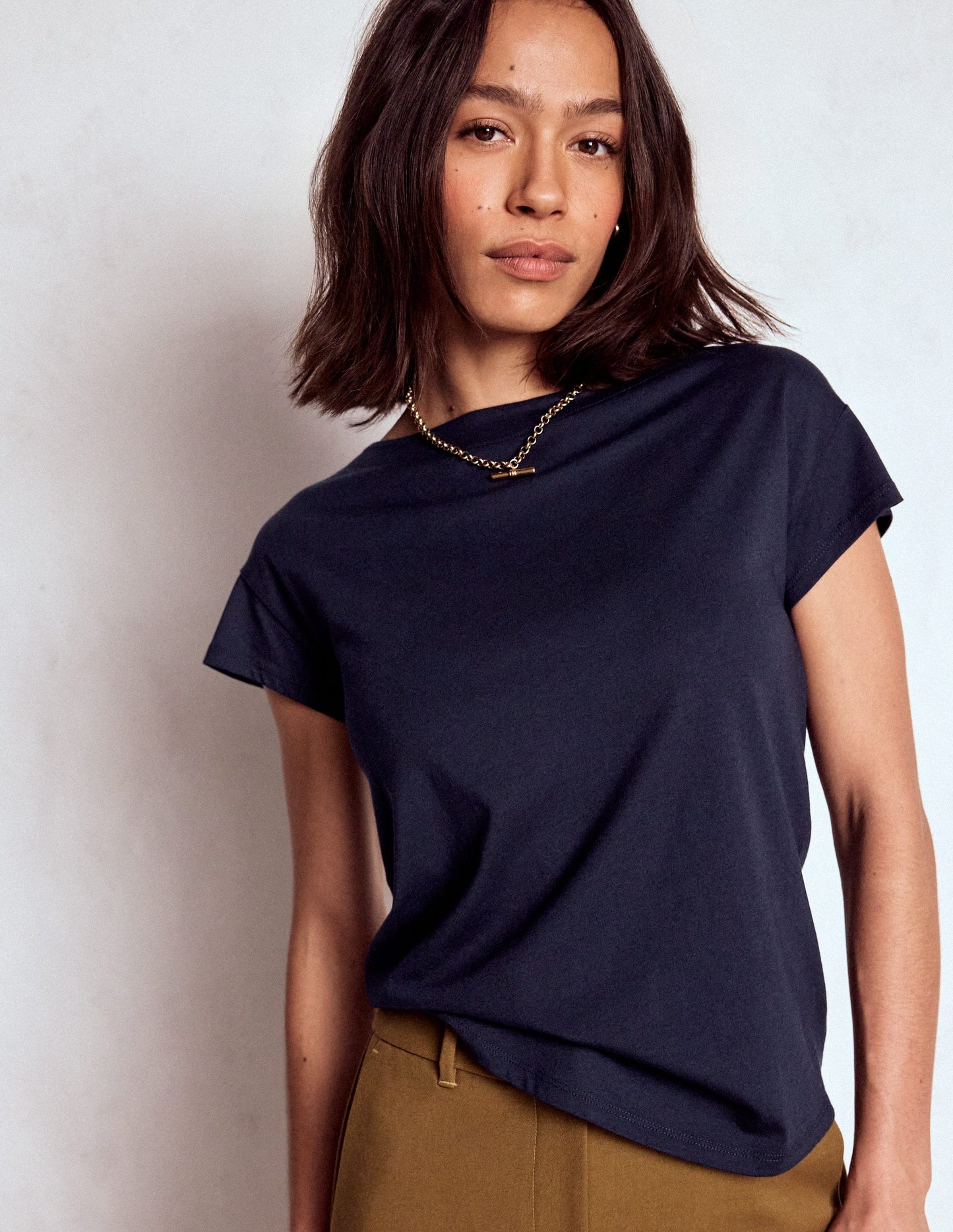 Supersoft Boat Neck T-Shirt-Navy