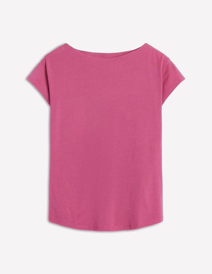 Supersoft Boat Neck T-Shirt-Purple Damson-5