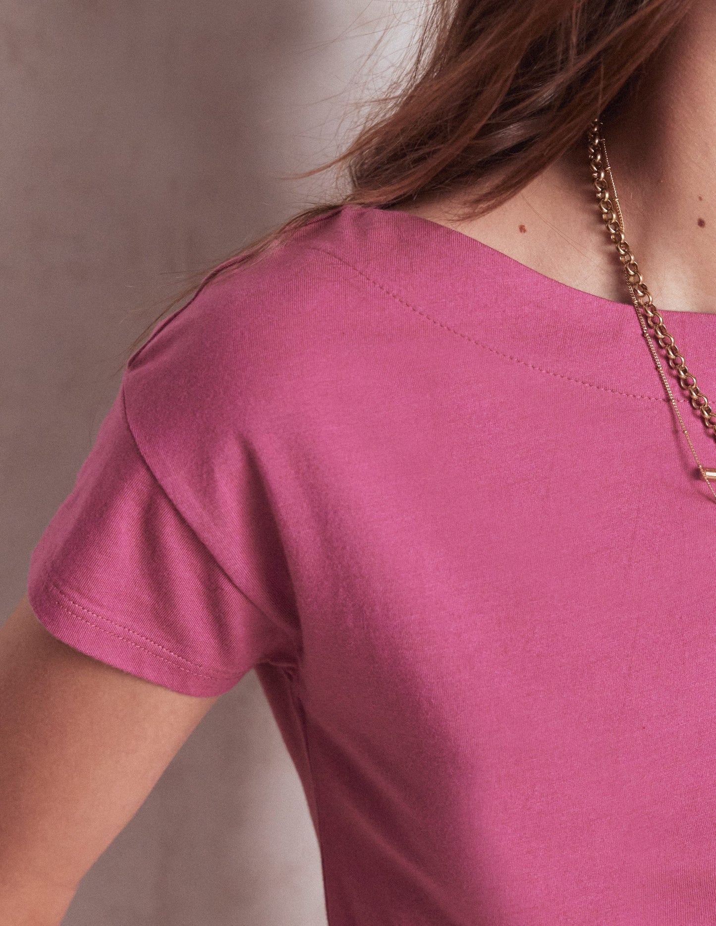 Supersoft Boat Neck T-Shirt-Purple Damson