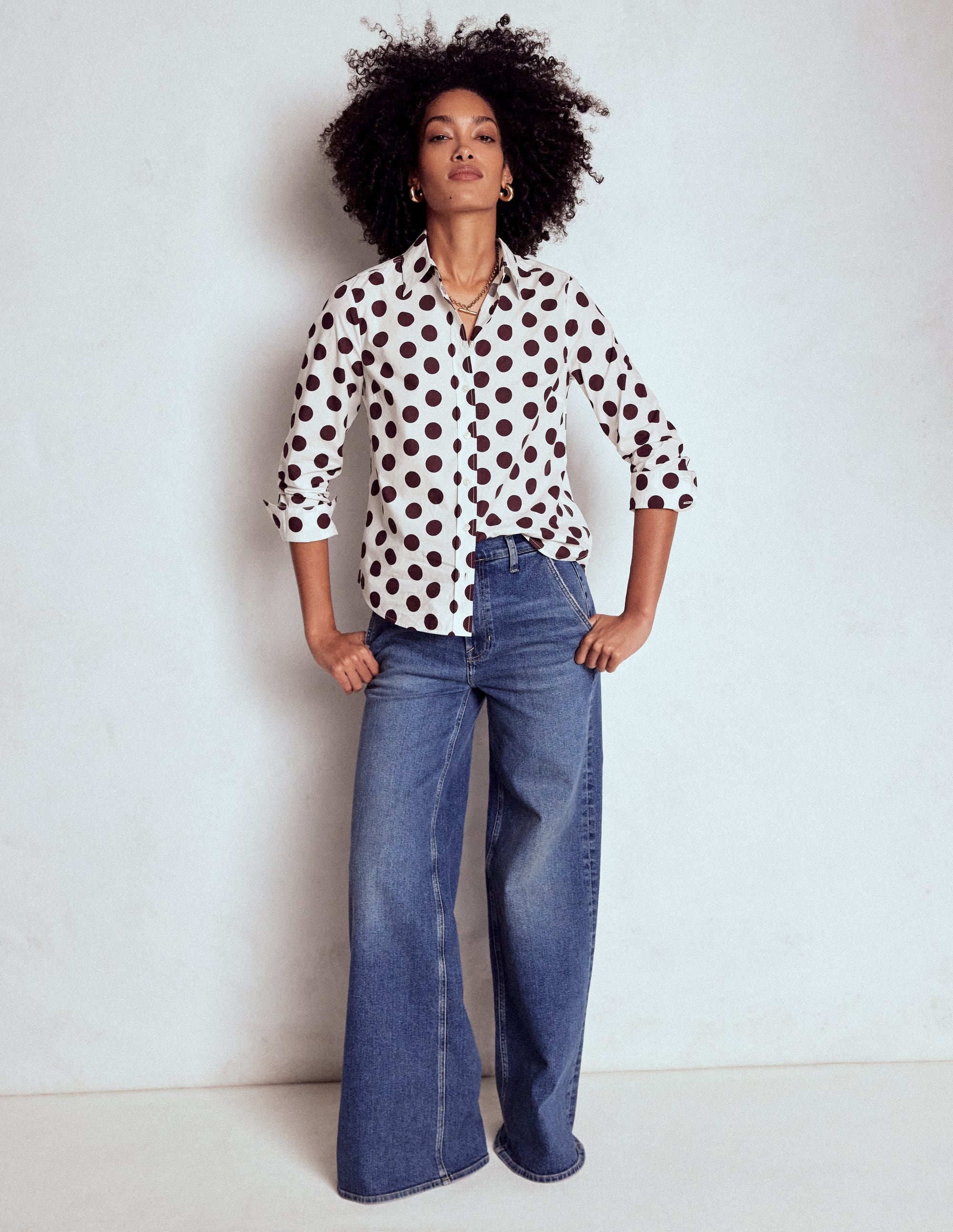 Sienna Cotton Shirt-Deep Wisteria, Spots - Image 4