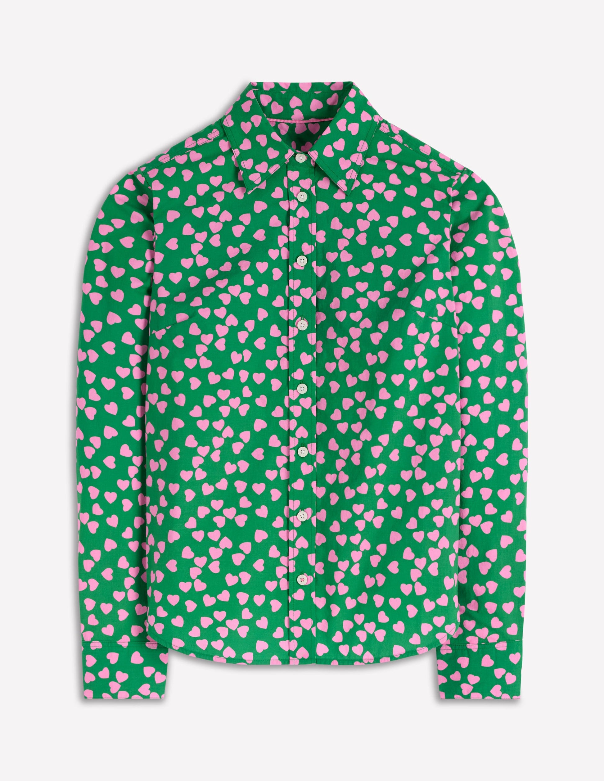 Sienna Cotton Shirt-Highland Green, Heart Cascade-5