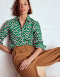 Sienna Cotton Shirt-Highland Green, Heart Cascade