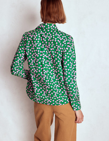 Sienna Cotton Shirt-Highland Green, Heart Cascade-3