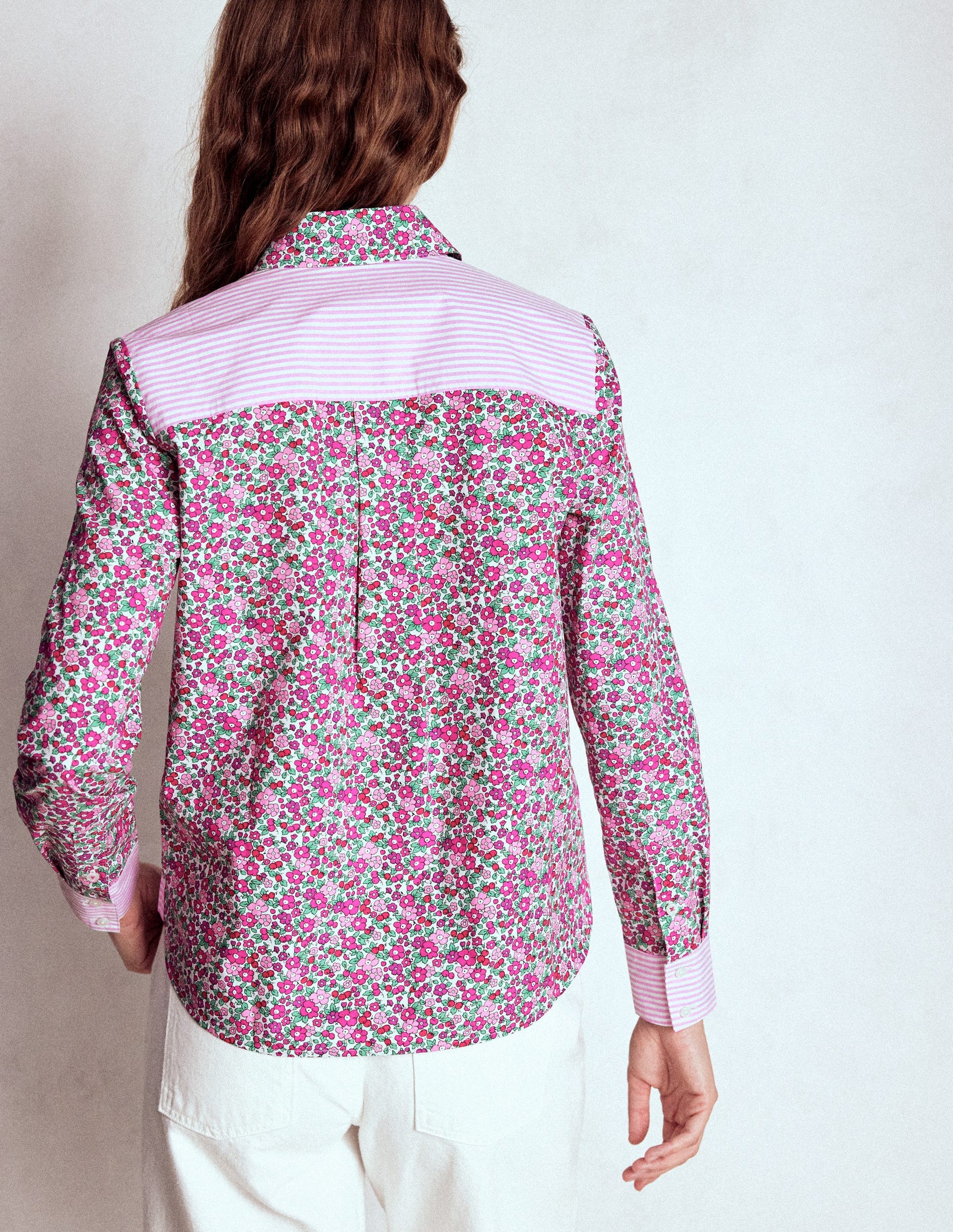 Sienna Cotton Shirt-Pop Pansy, Apple Blossom-3