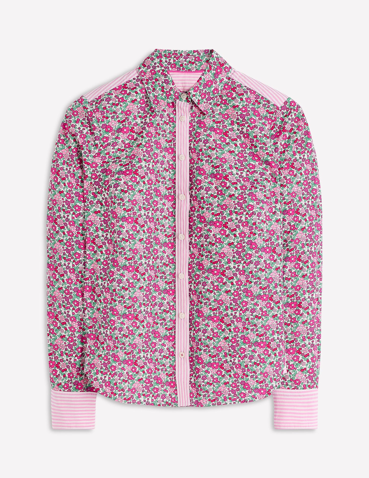 Sienna Cotton Shirt-Pop Pansy, Apple Blossom