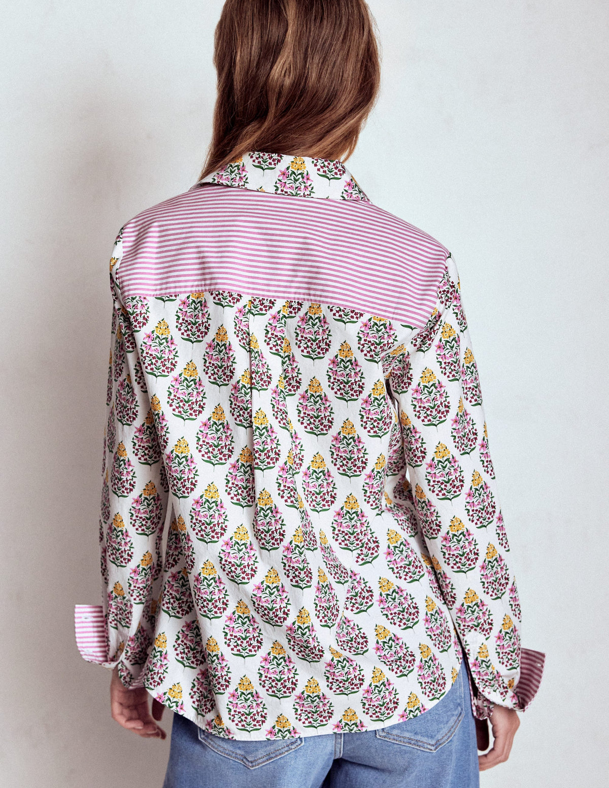 Sienna Cotton Shirt-Multi, Wildflower Bouquet - Image 3