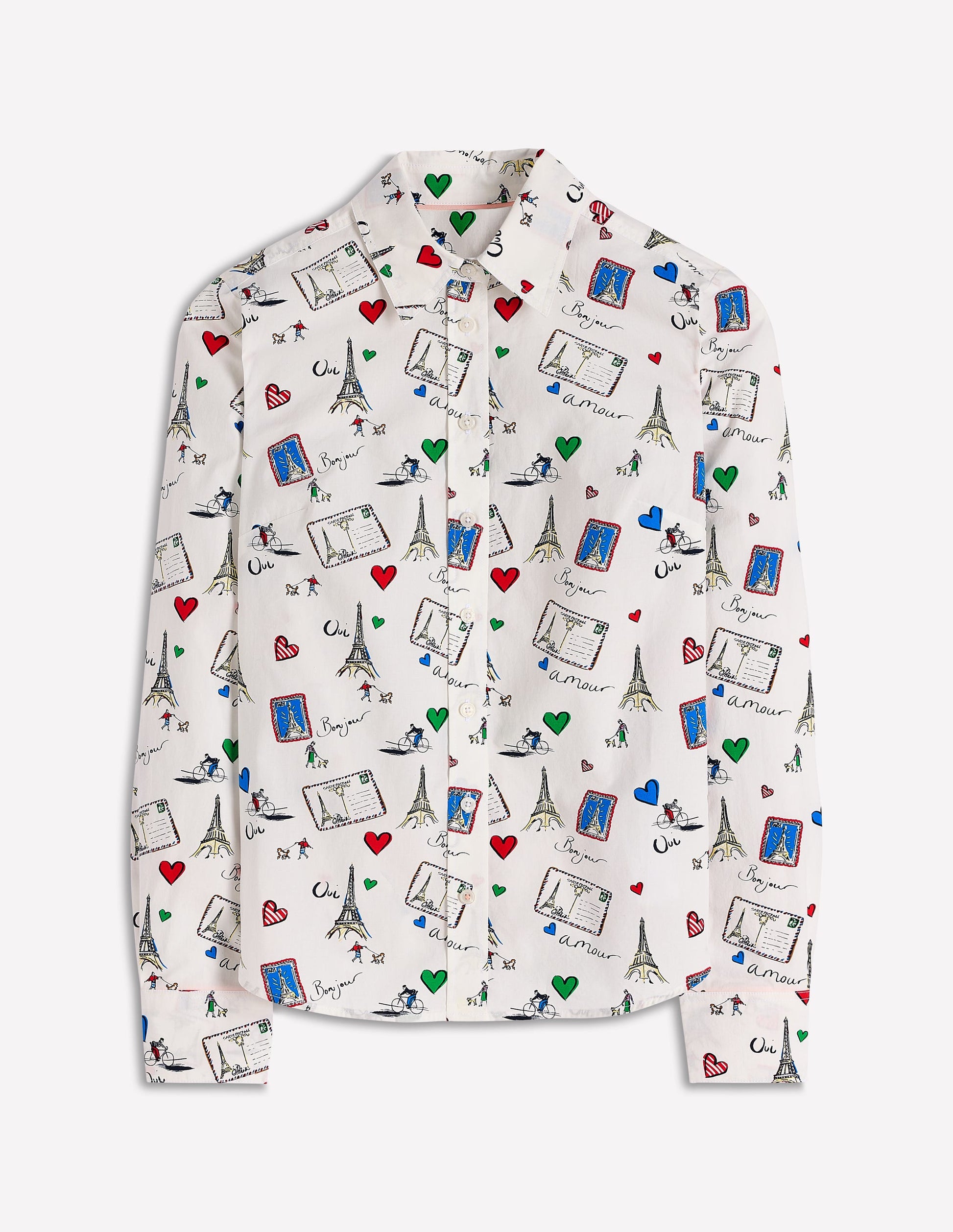 Sienna Cotton Shirt-Ivory, Postcard from Paris-5