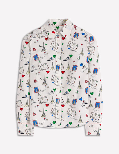 Sienna Cotton Shirt-Ivory, Postcard from Paris-5