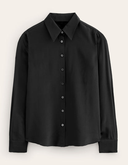 Sienna Silk Shirt-Black-5