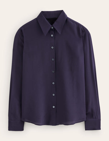 Sienna Silk Shirt-Navy-6