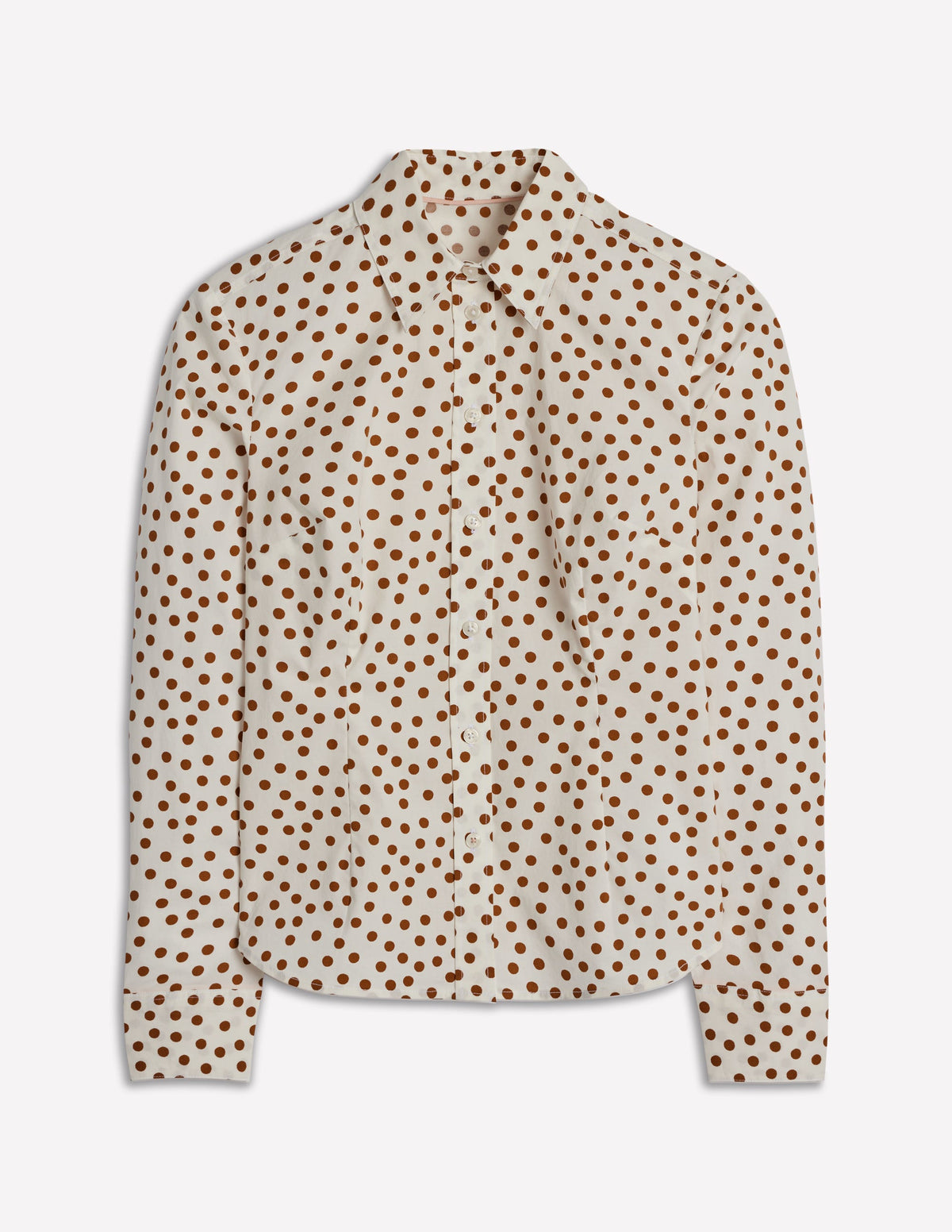 Saskia Stretch Cotton Shirt-Cognac, Painted Dot - Image 5