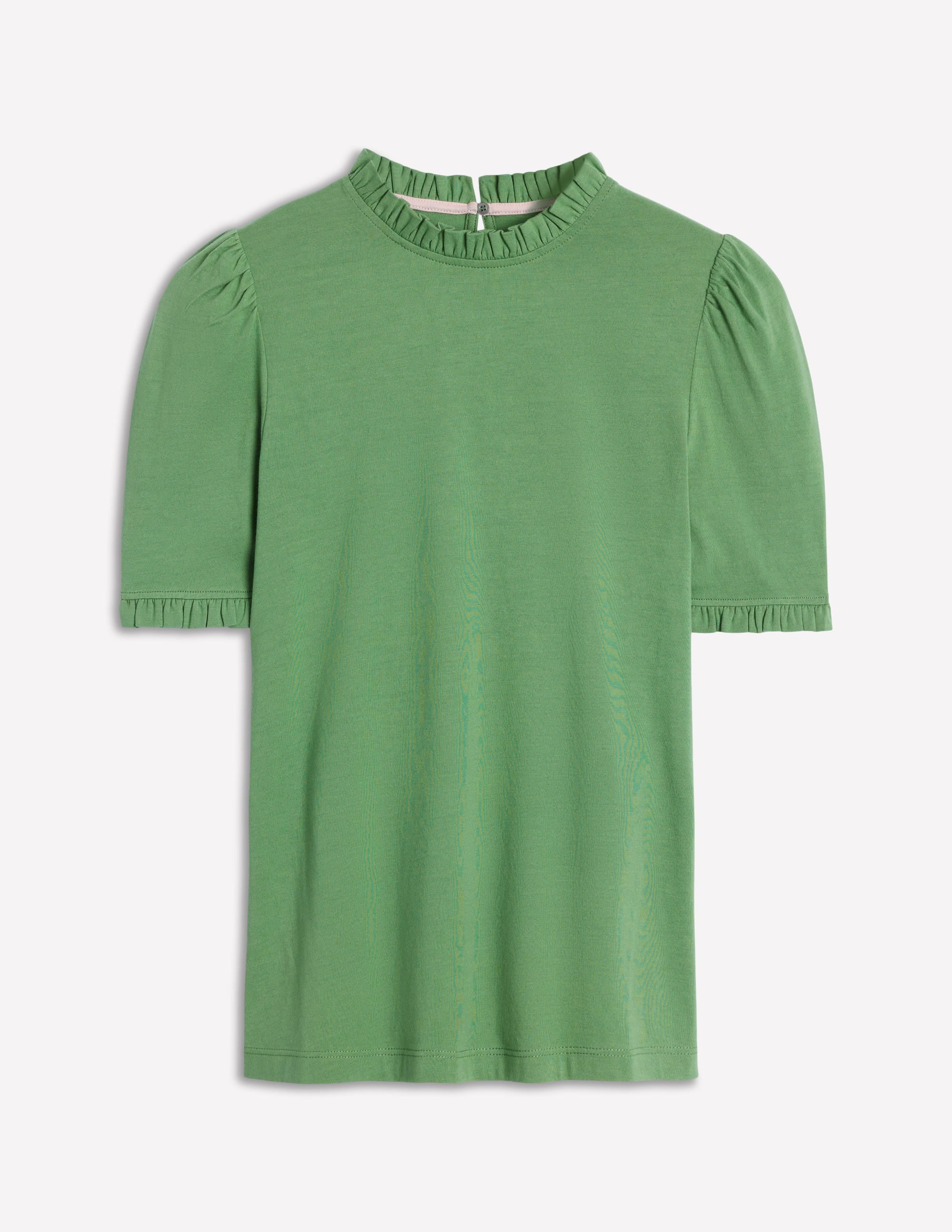 Supersoft Frill Detail T-shirt-Newt Green - Image 6