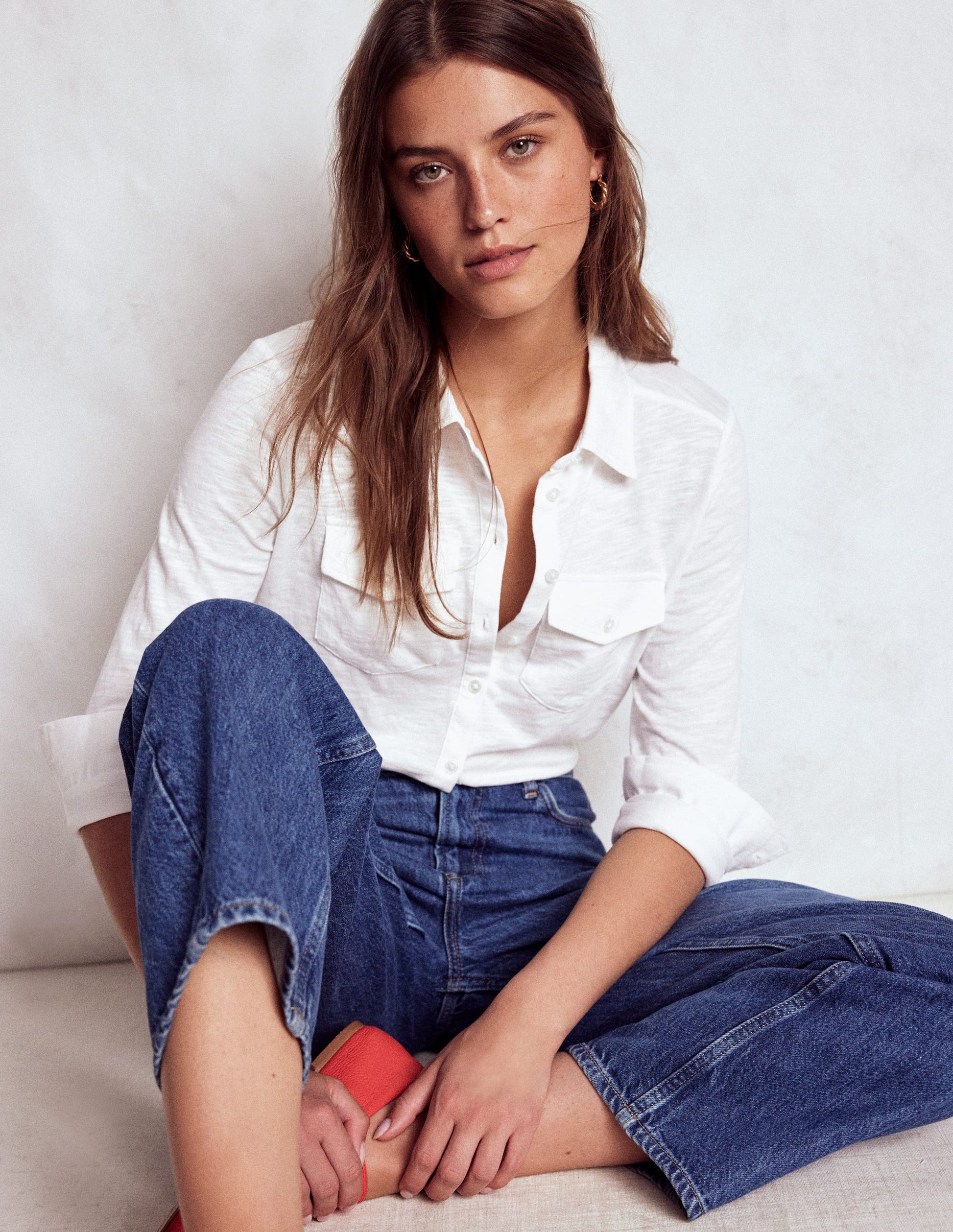 Amy Jersey Shirt-White-1