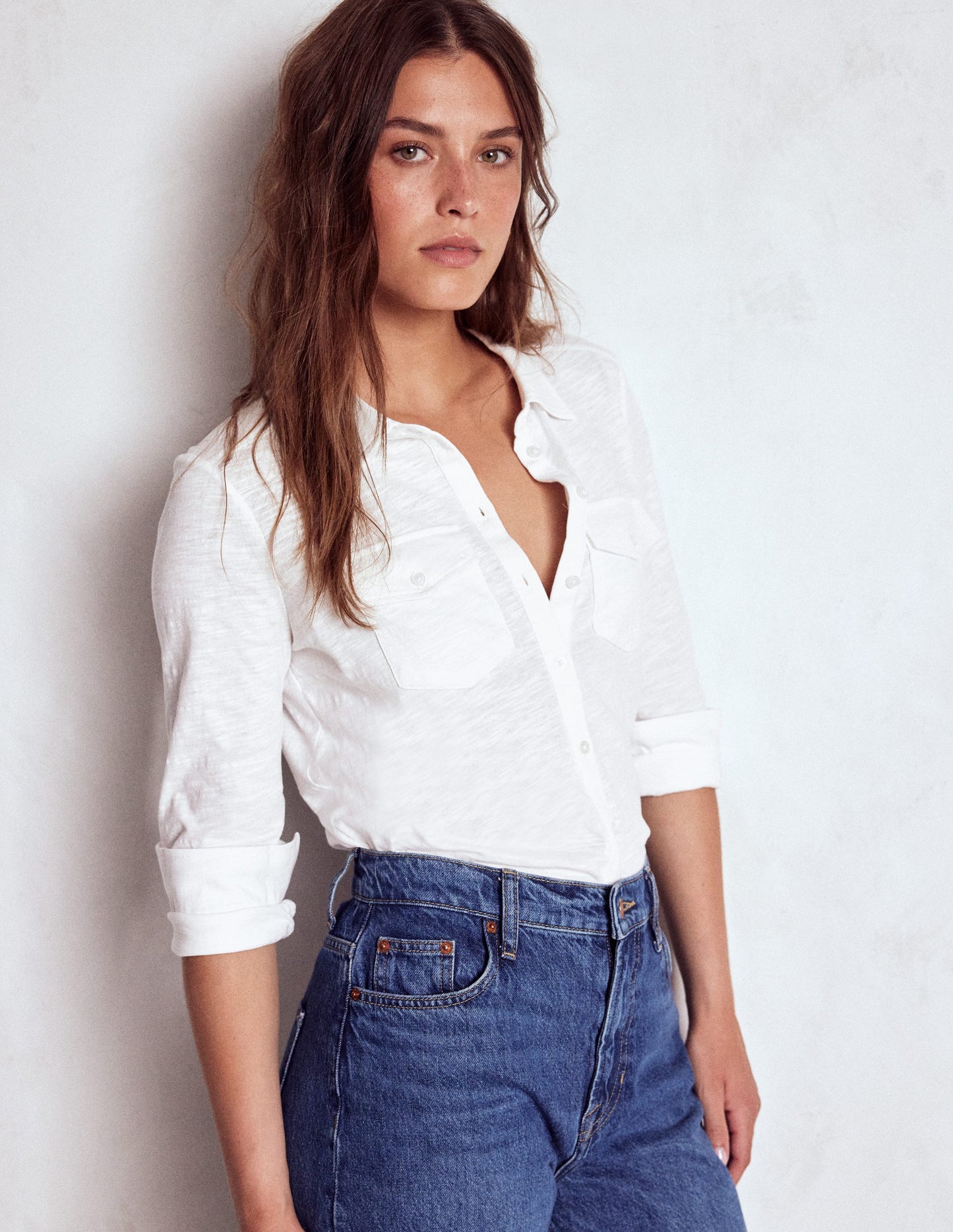 Amy Jersey Shirt-White