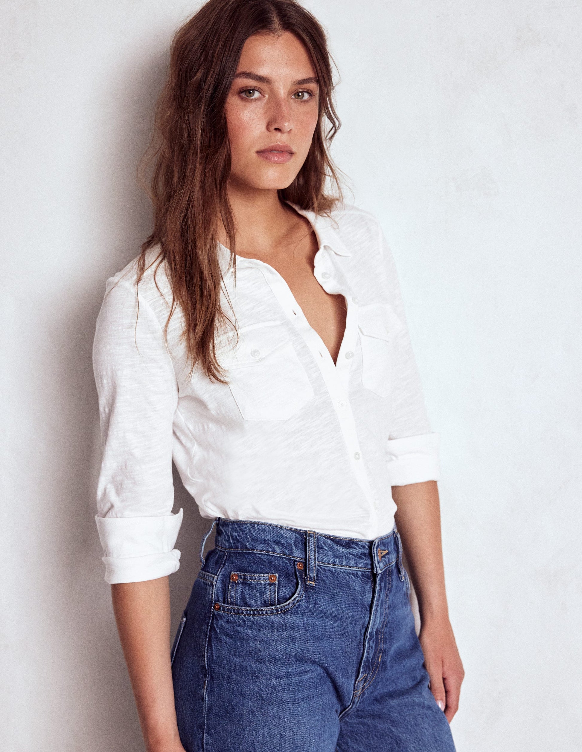 Amy Jersey Shirt-White-4