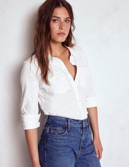 Amy Jersey Shirt-White-4