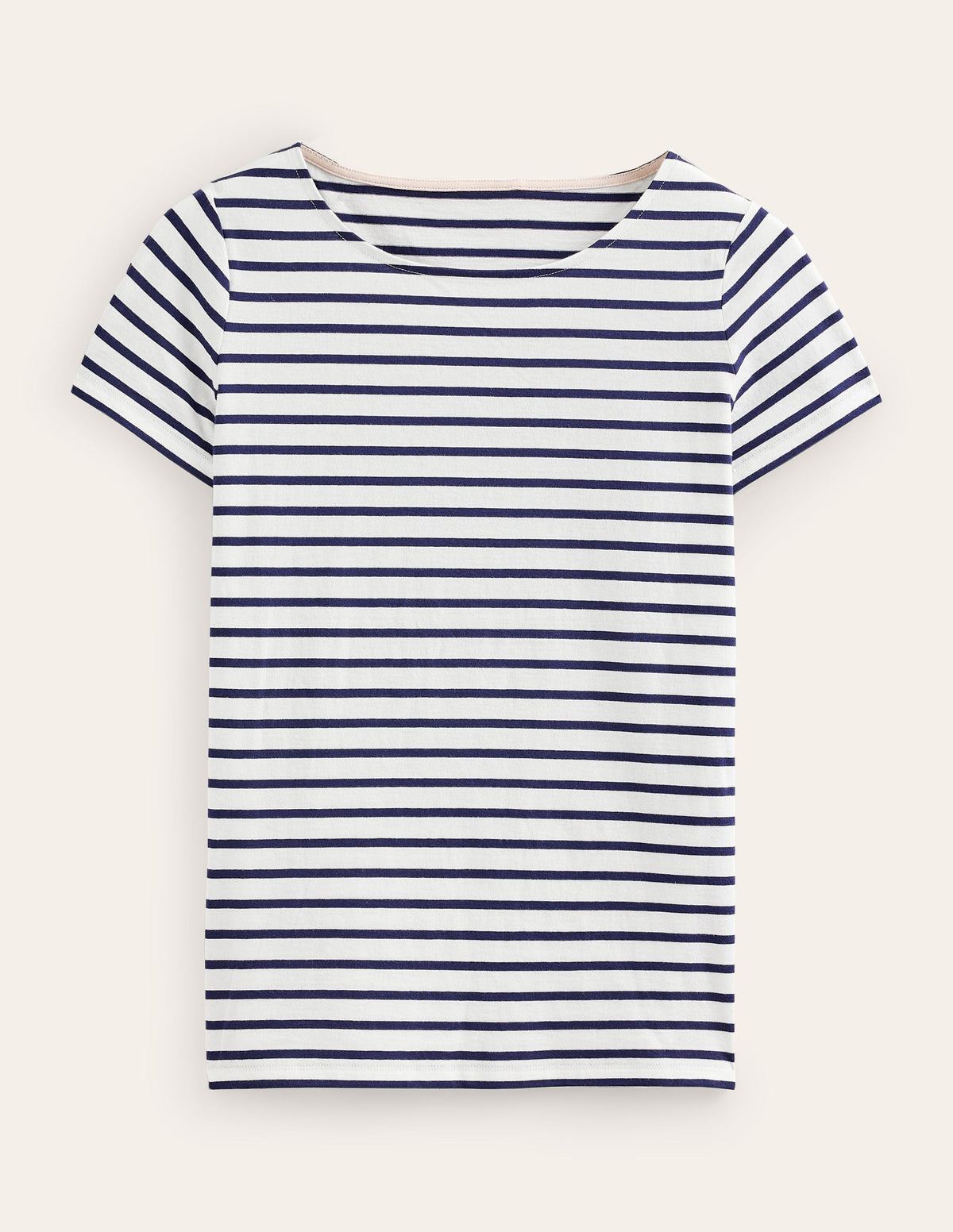 Ella Short Sleeve Breton-Ivory, Navy - Image 5