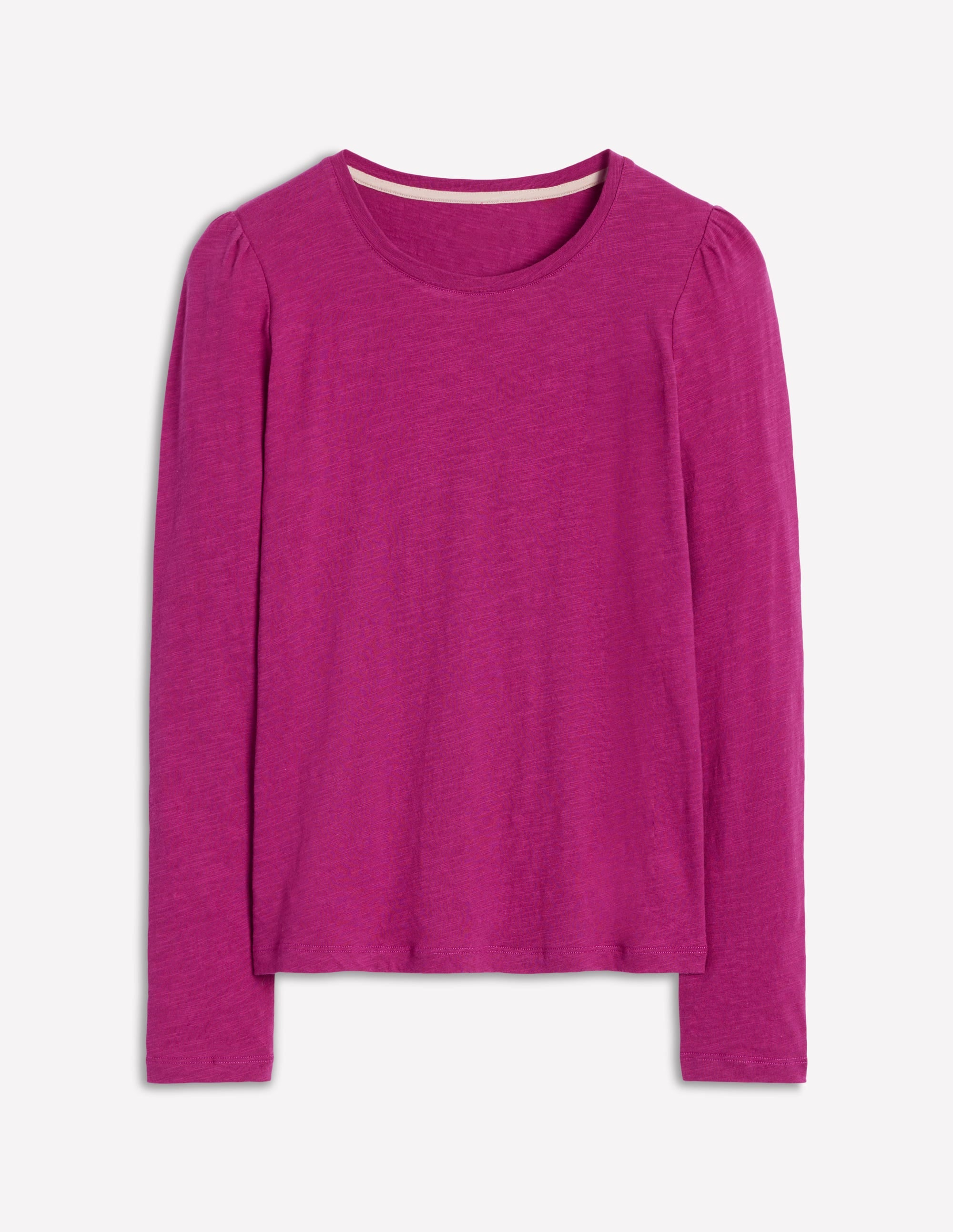 Cotton Crew Long Sleeve Top-Rich Magenta - Image 5