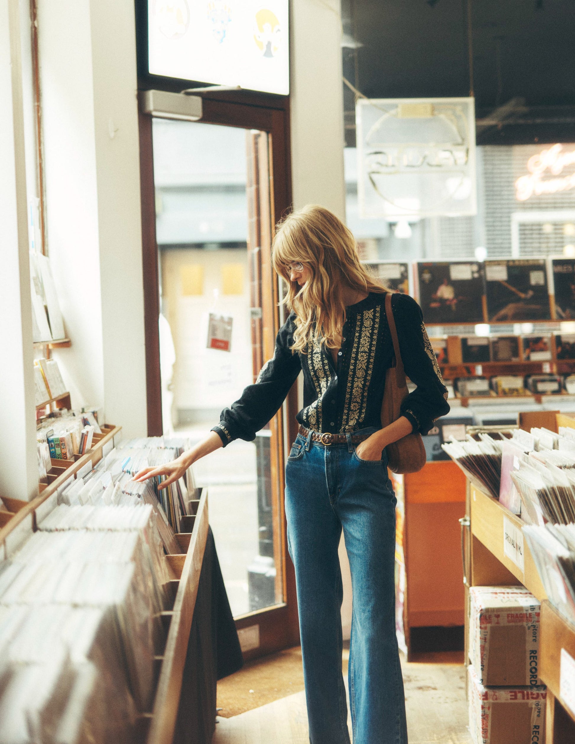 Embroidered Cotton Top-Black-5