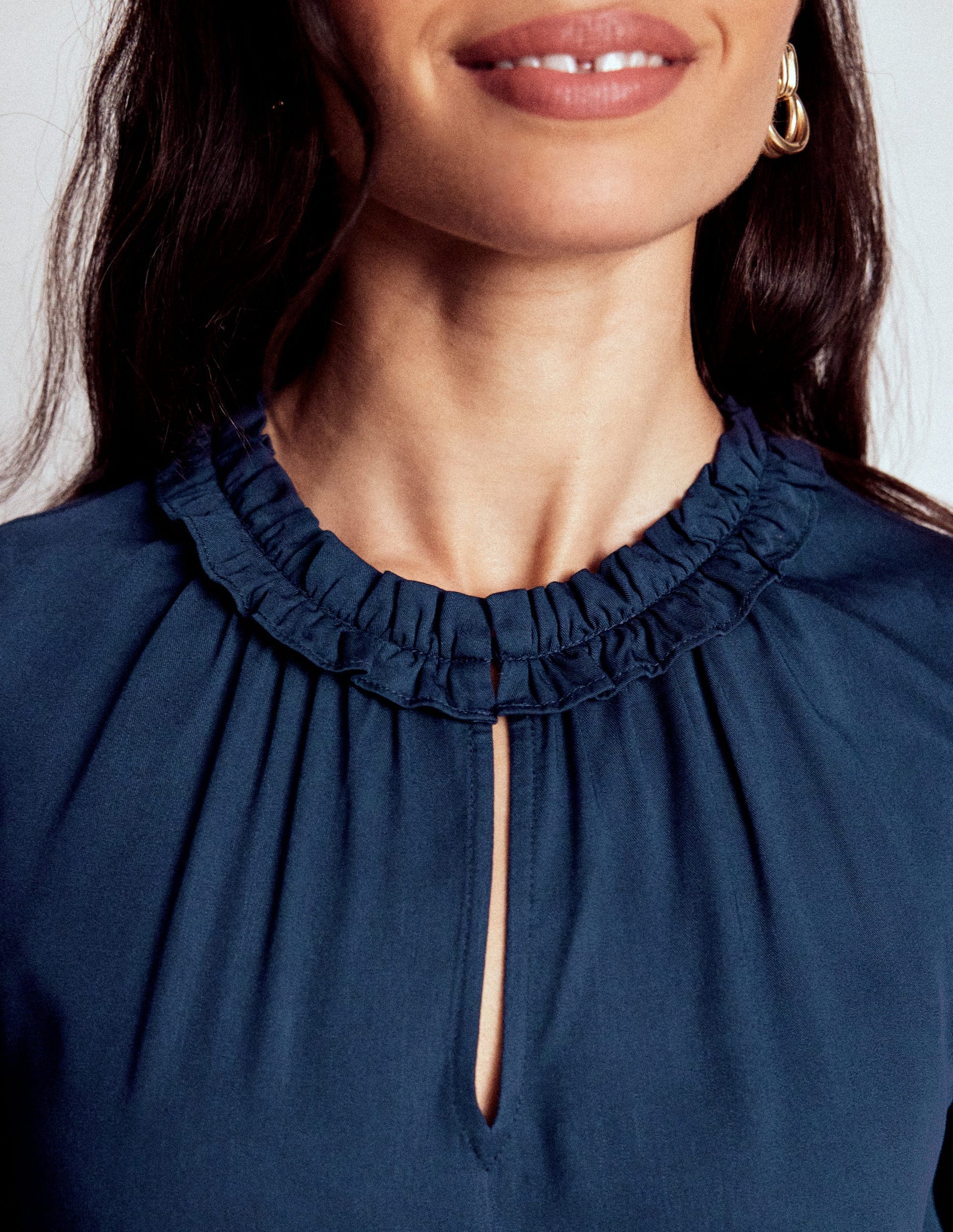 Ria Short Sleeve Top-Navy-2