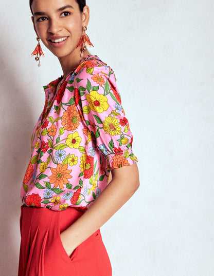 Ria Short Sleeve Top-Rose Bloom, Dahlia Trial-5