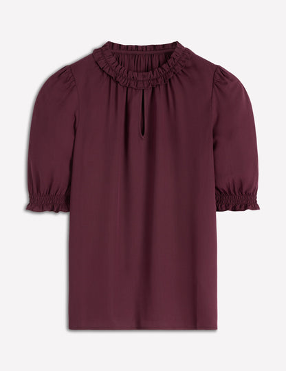 Ria Short Sleeve Top-Dark Cherry-6