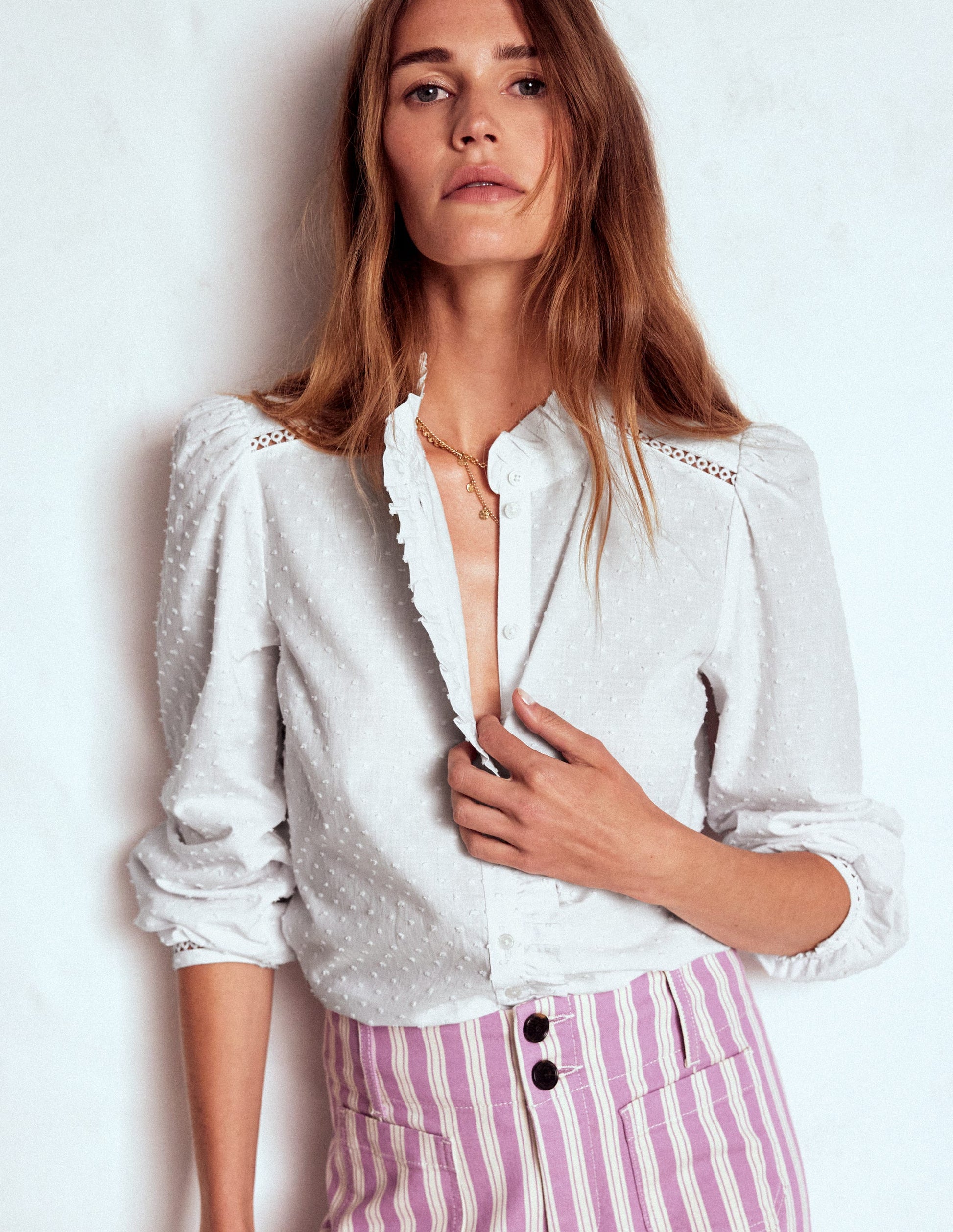 Helena Cotton Dobby Top-White-1