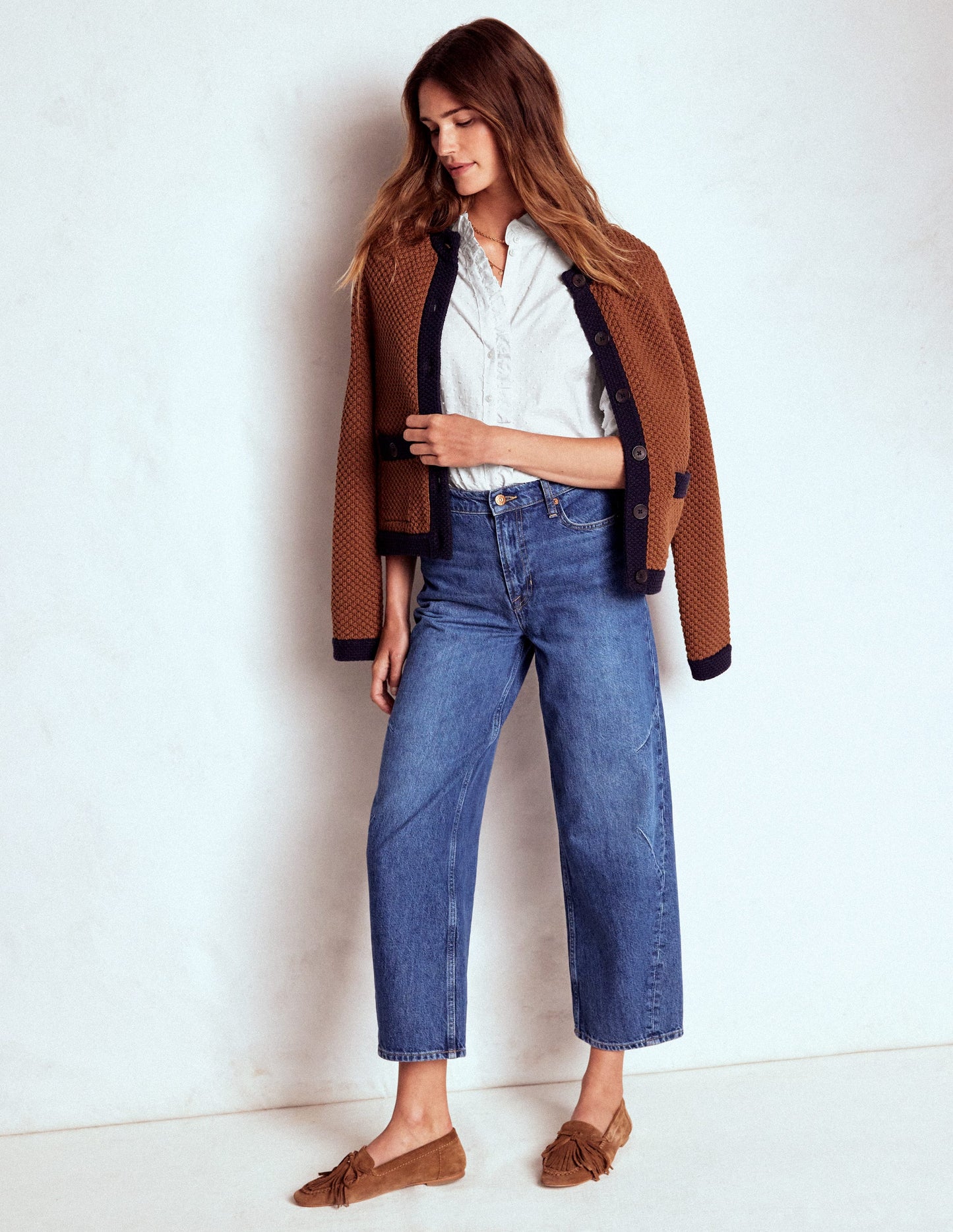 Helena Cotton Dobby Top-White