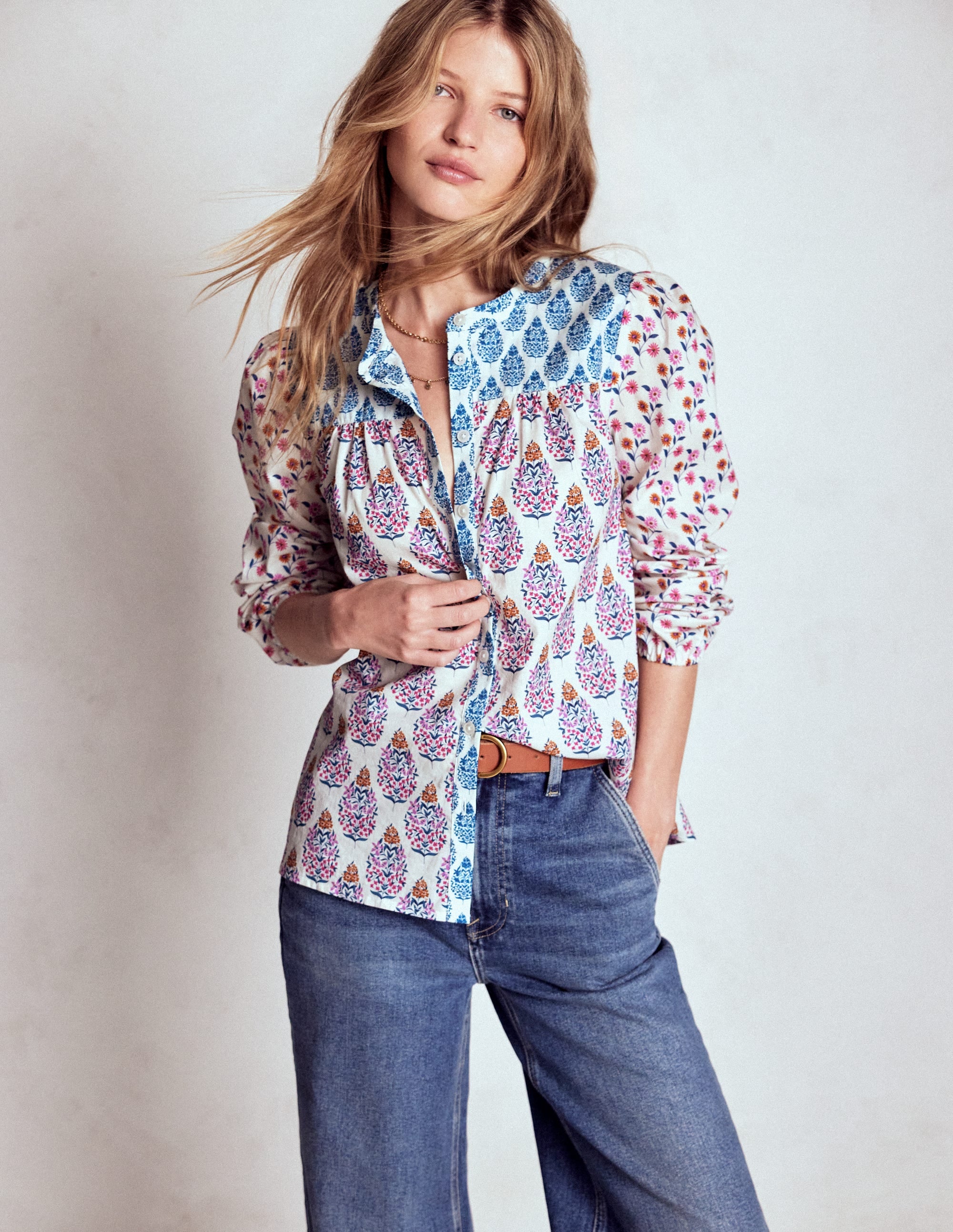 Corrine Cotton Top-Multi, Wildflower Bouquet - Image 1