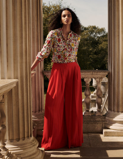 Alice Frill Front Silk Top-Multi, Dahlia Trail-7