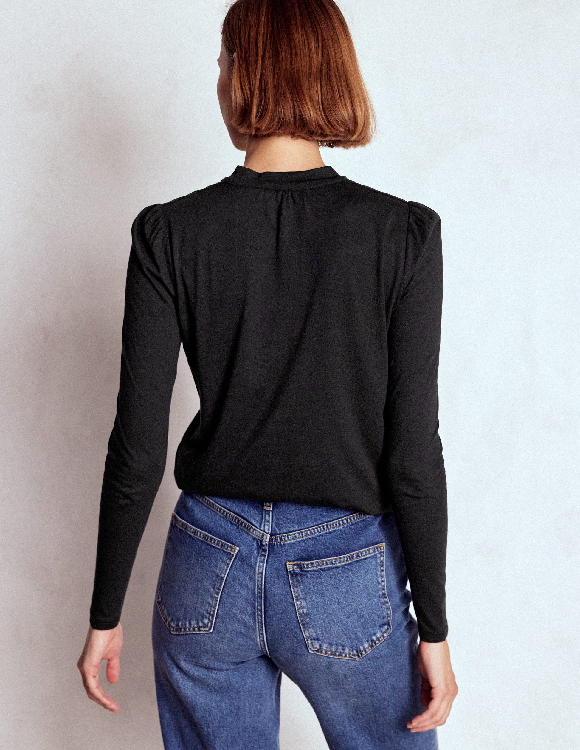 Tie Neck Supersoft Top-Black-3