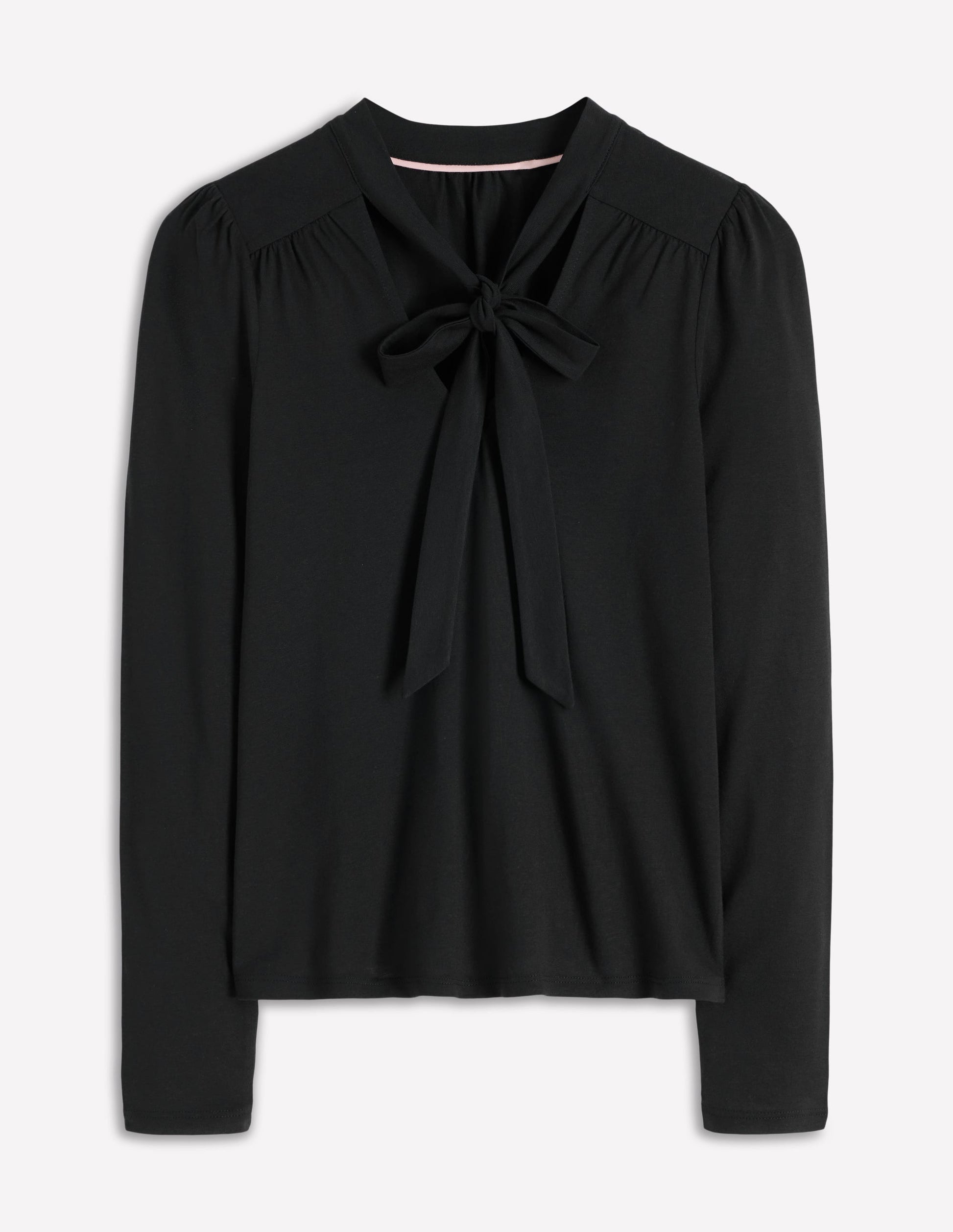 Tie Neck Supersoft Top-Black-5