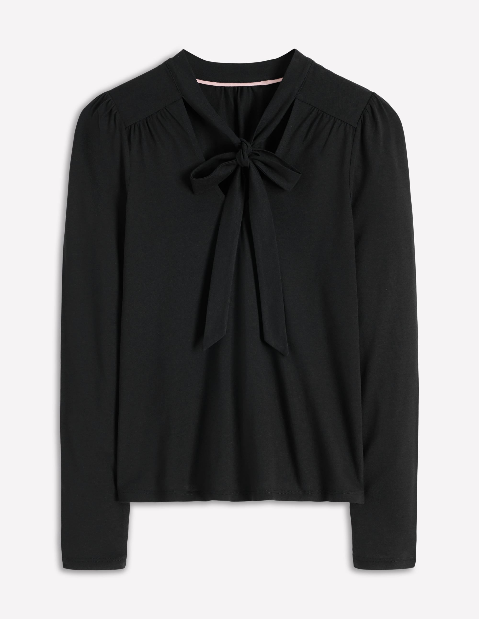 Tie Neck Supersoft Top-Black - Image 5