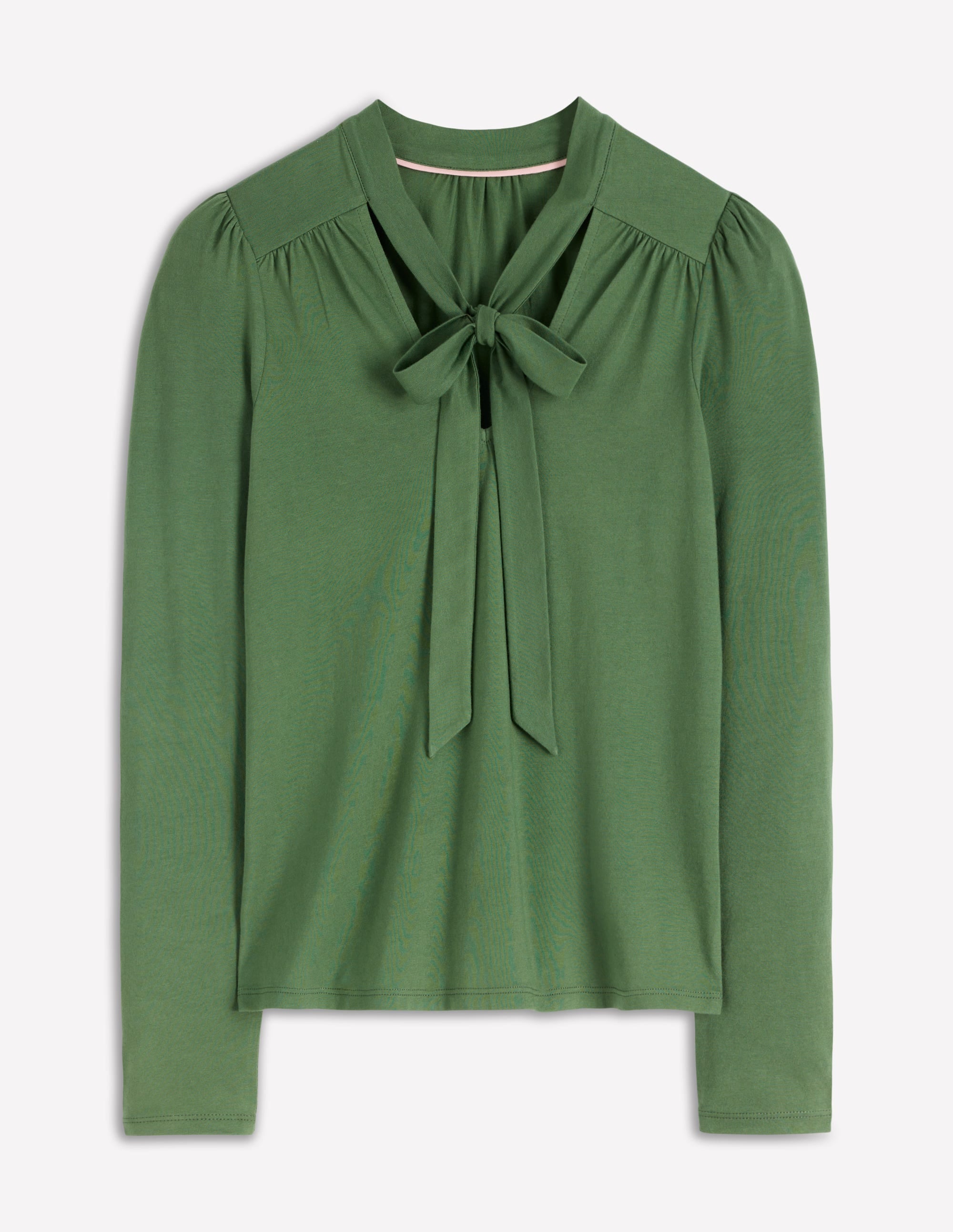 Tie Neck Supersoft Top-Hunter Green - Image 4