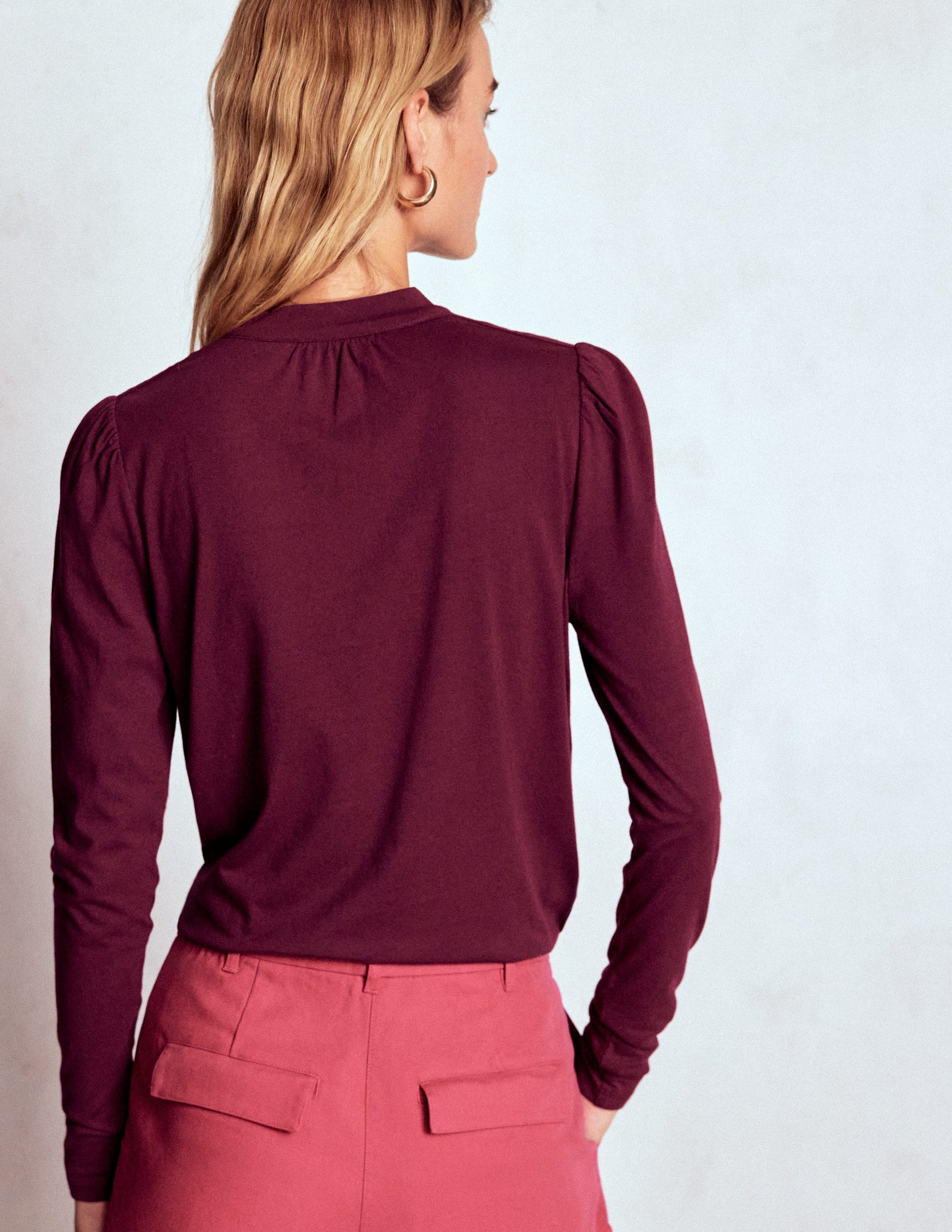 Tie Neck Supersoft Top-Deep Wisteria-3