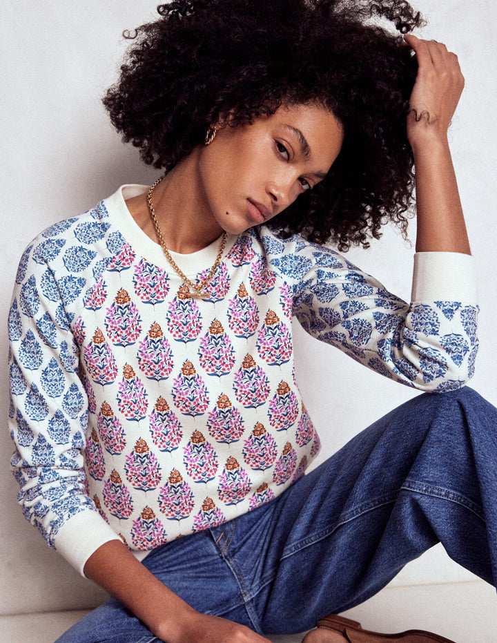 Rosa Printed Sweatshirt-Multi, Wildflower Bouquet