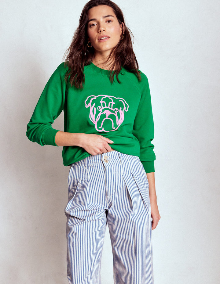 Rosa Embroidered Sweatshirt-Grumpy Dog