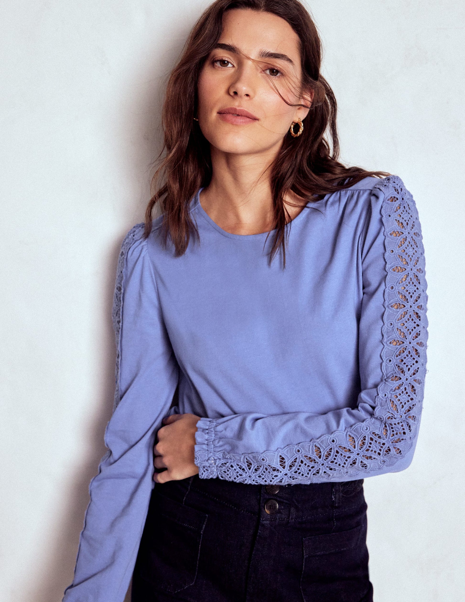 Scarlett Broderie Trim Top-Soft Blue-1