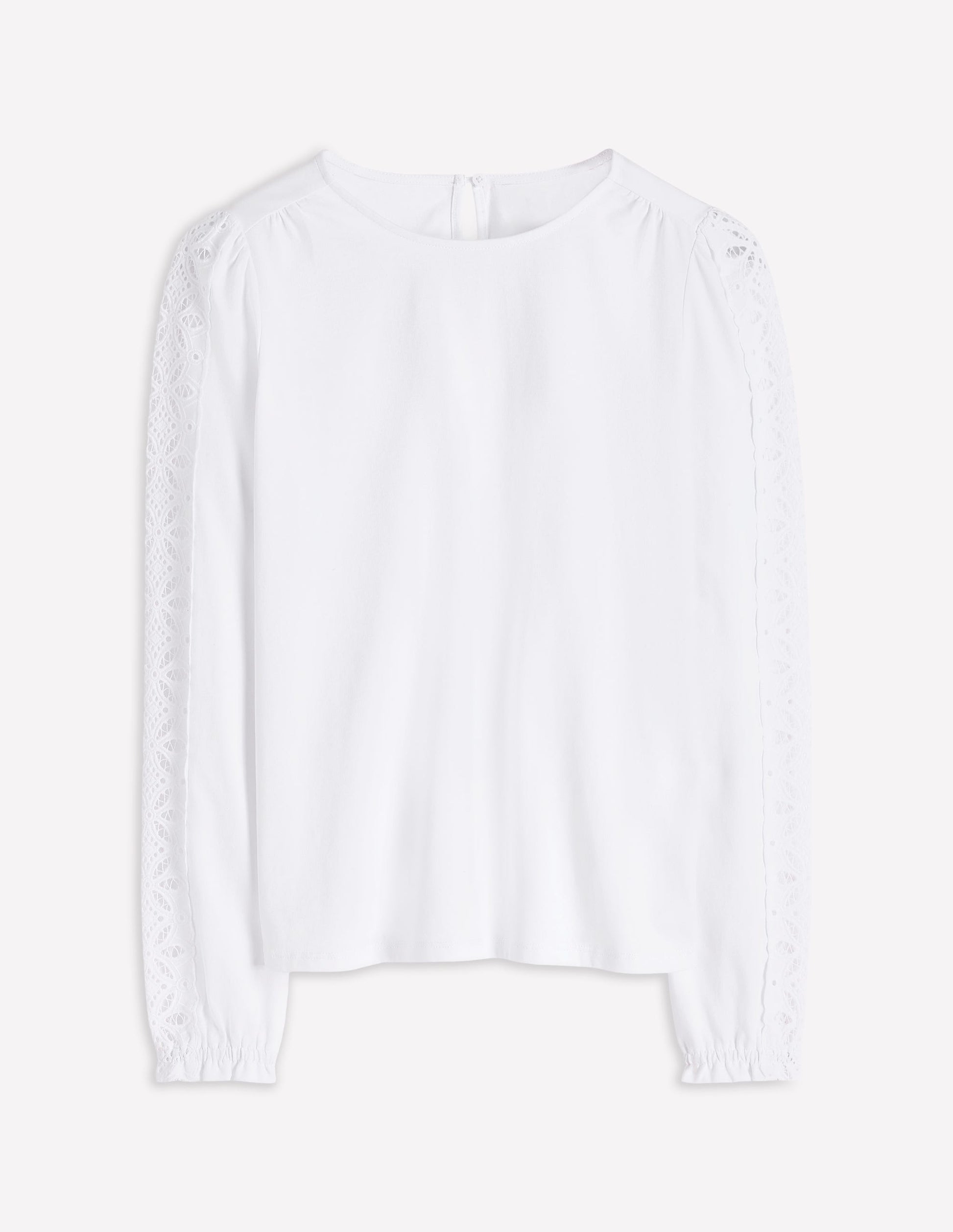 Scarlett Broderie Trim Top-White-5