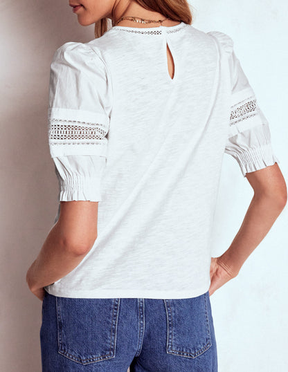 Lottie Puff Sleeve Top-White-3