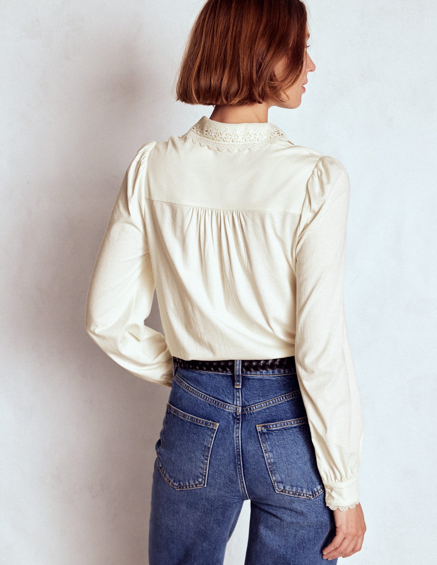 Lace Collar Blouse-Ivory