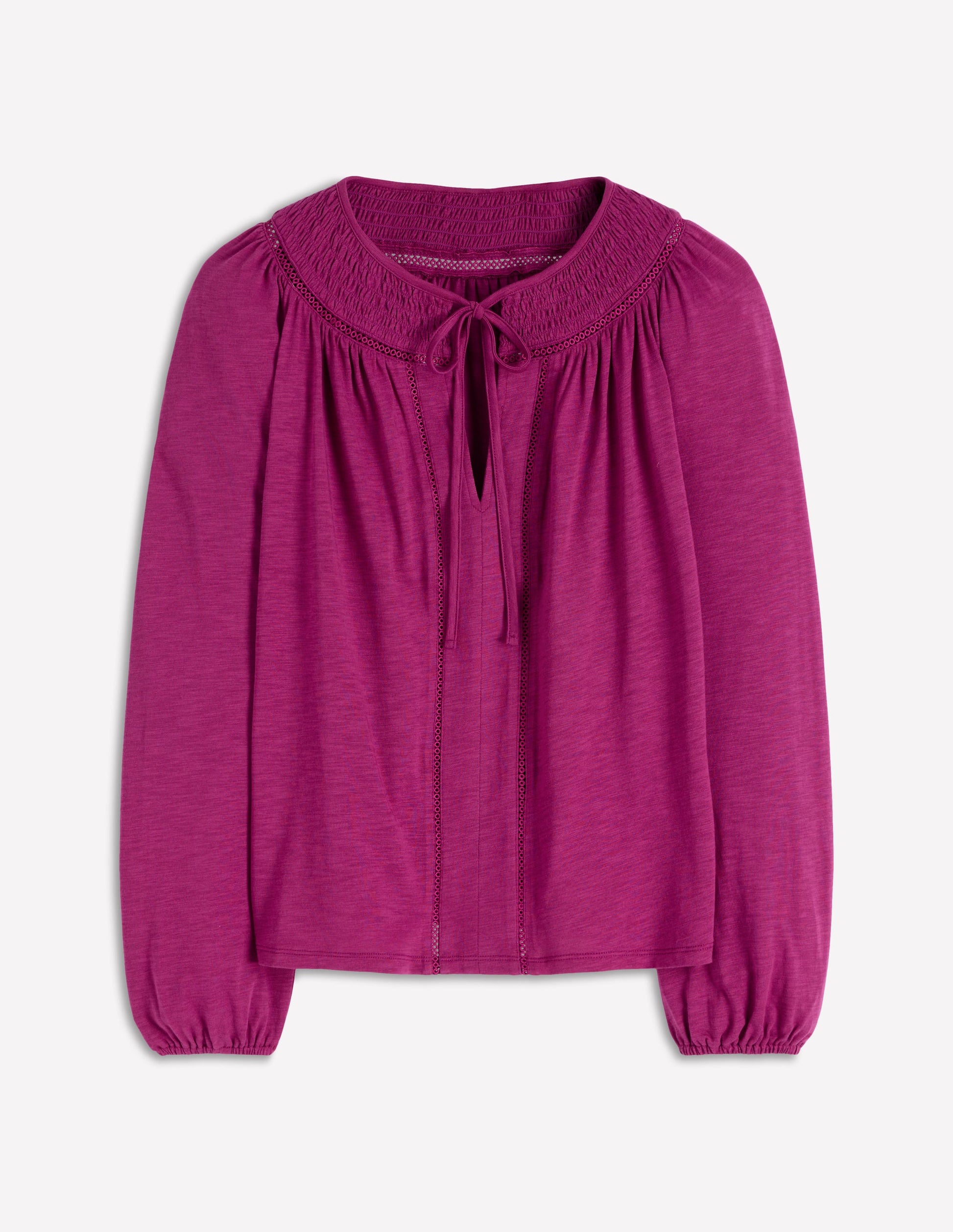 Georgia Smocked Jersey Top-Rich Magenta-6